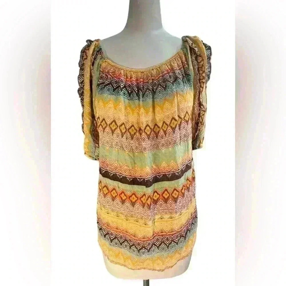 NWT 2X Plus Size Democracy top With Tassle Tie - Picture 2 of 10